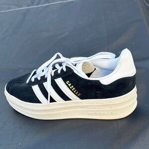 Adidas Gazelle Women's Black and White Platform Shoes